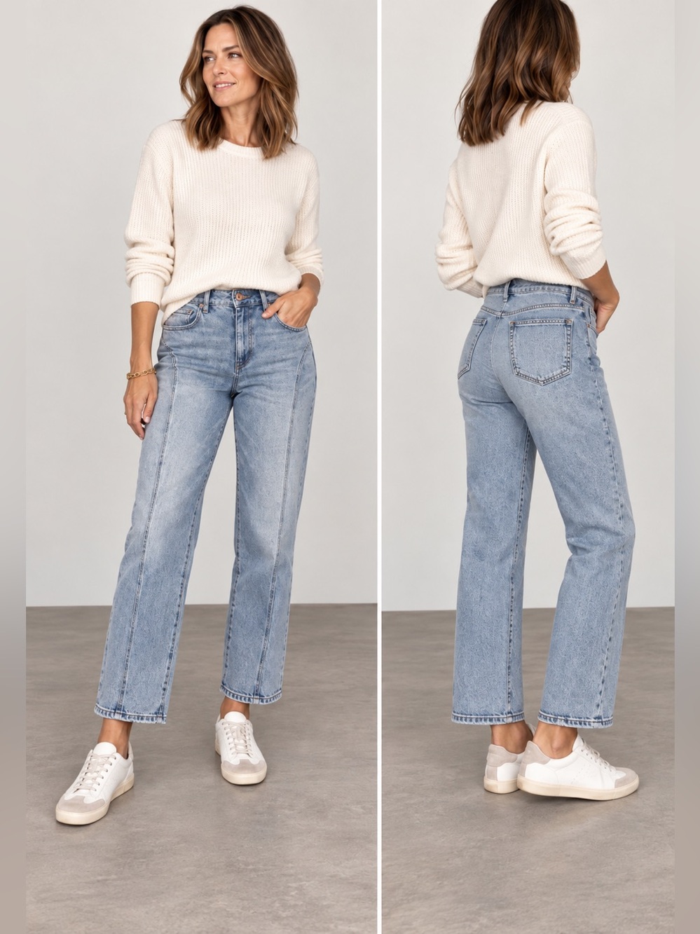 Rewash High Rise Front Seam Jeans Size 9/29 Light Wash Straight Leg